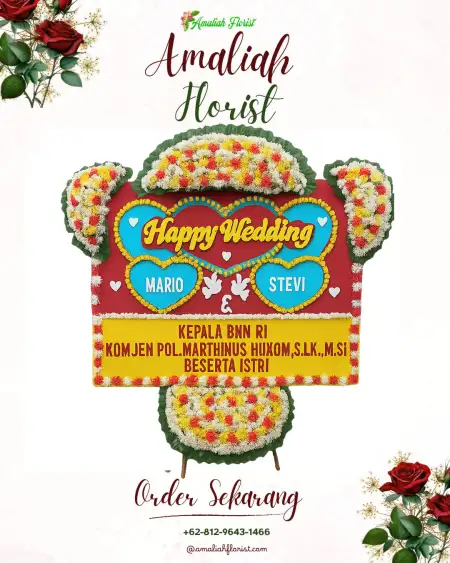 Papan Bunga Pernikahan Bunutan